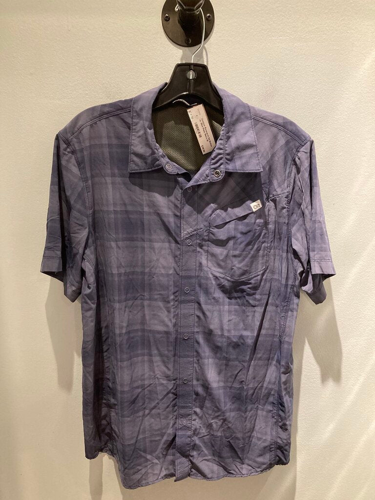 Outdoor Research SS Button Up, Blue Plaid, Men's M
