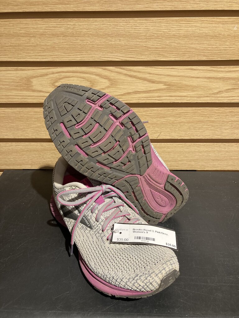 Brooks Revel 3, Pink/Grey, Women's 9