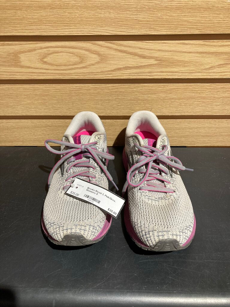 Brooks Revel 3, Pink/Grey, Women's 9