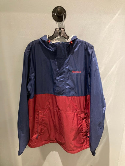 Marmot 1/4 Zip Rain Jacket, Red/Blue, Men's XXL