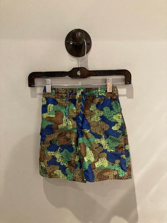 LL Bean Swim Trunks, Blue/Green/Camo, Kid's 4