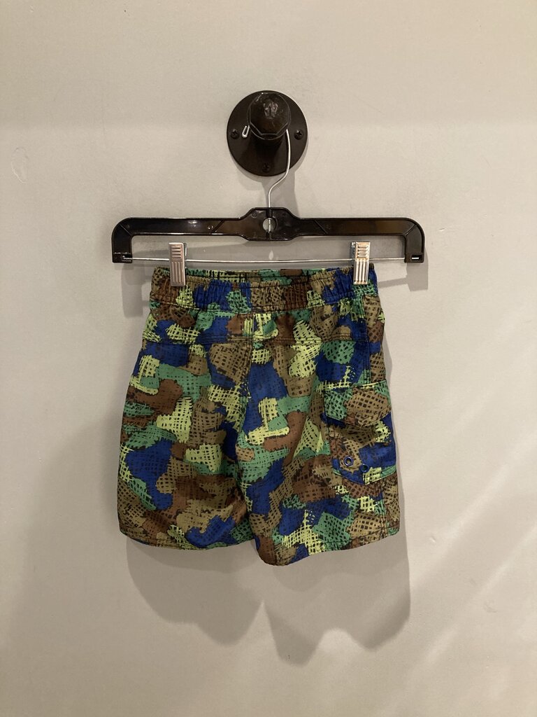 LL Bean Swim Trunks, Blue/Green/Camo, Kid's 4