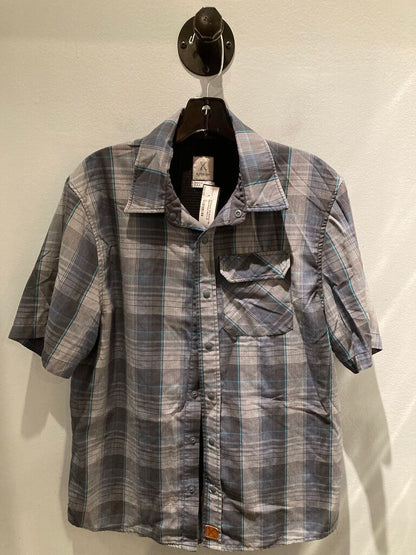 Kitsbow SS Button Up, Blue/Plaid, Men's M