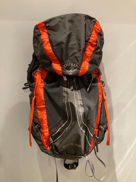 Osprey Exos 58 Backpack, Grey/Orange, M