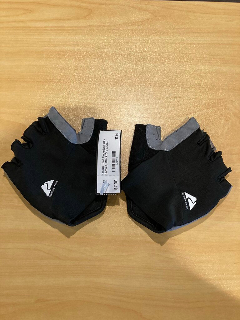 Ozark Trail Fingerless Bike Gloves, Black/Grey, L/XL