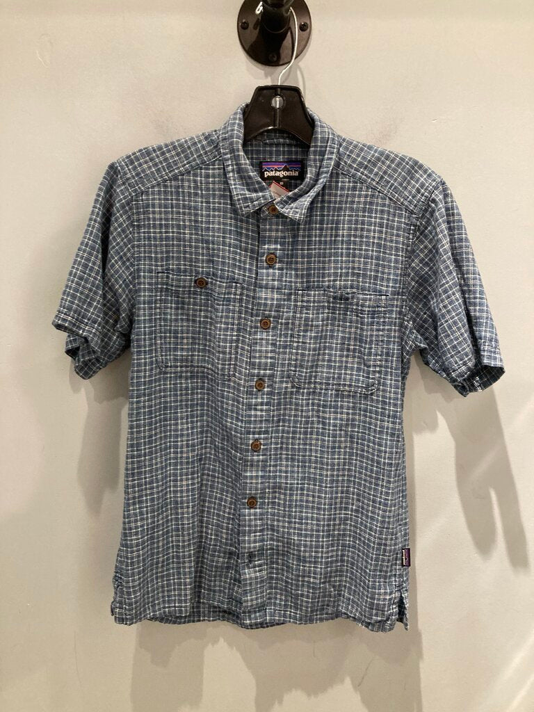 Patagonia SS Button Up, Blue/White, Men's XS