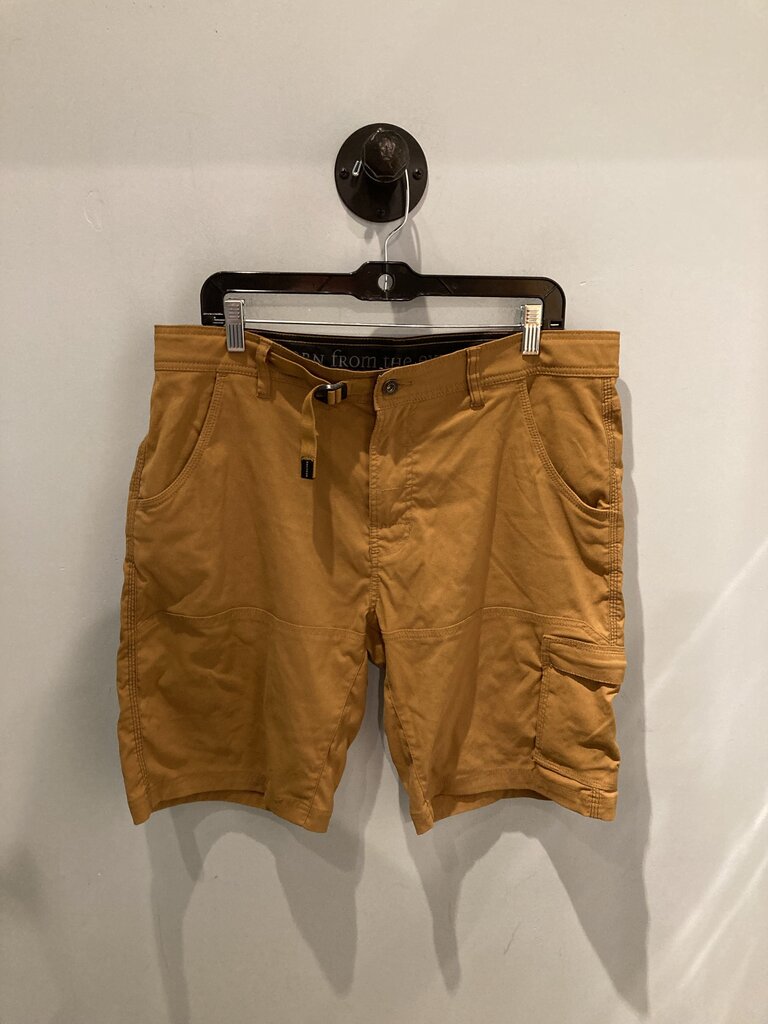(Stain) Prana Belted Shorts, Gold, Men's 35x10