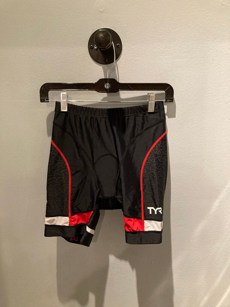 Tyr Padded Bike Shorts, Black/Red, Women's L