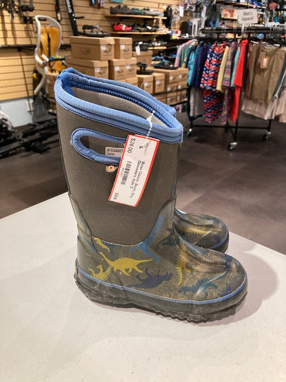 Bogs Classic Boots, Grey Dinosaurs, Kids 13
