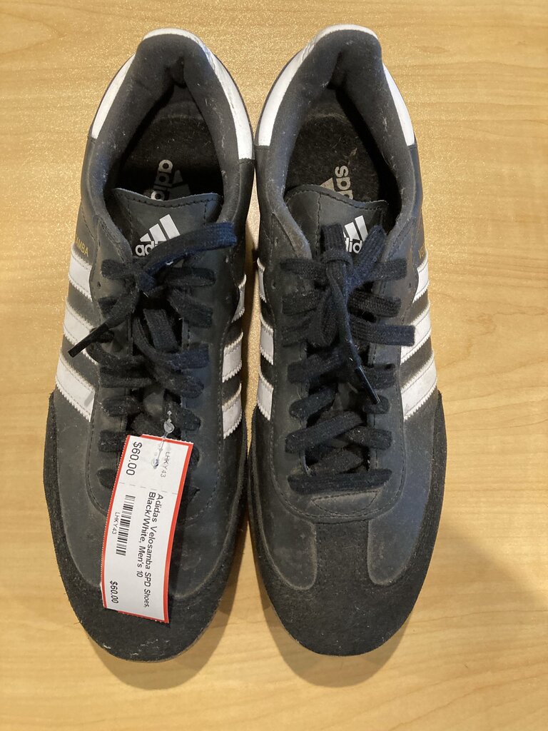 Adidas Velosamba SPD Shoes, Black/White, Men's 10