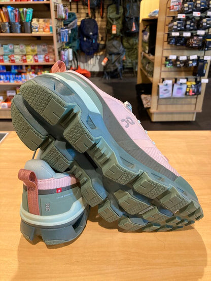 On Running Cloud WP< Pink/Green, Women's 9