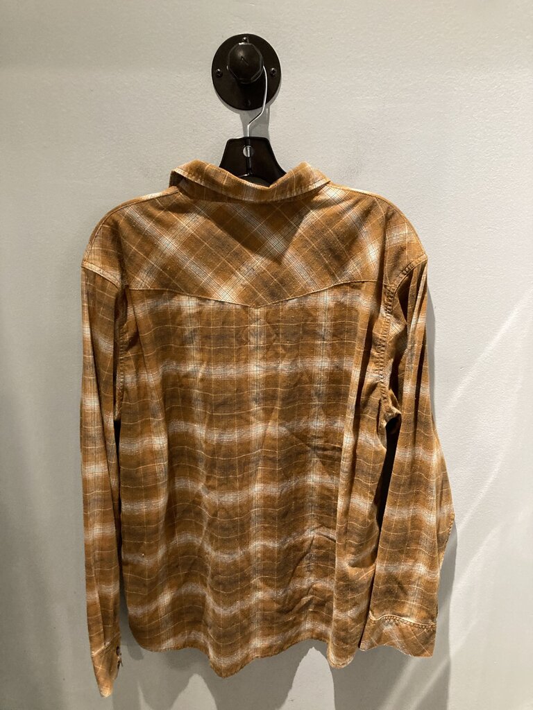 Patagonia LS Snap Up, Brown/White/Teal. Men's L
