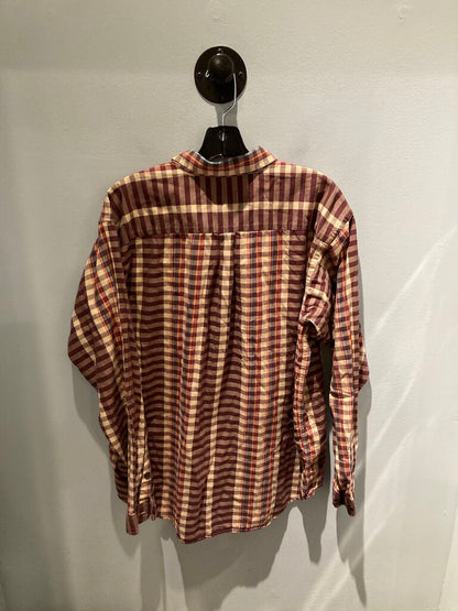 Patagonia LS Button Up, Maroon/Tan, Men's L