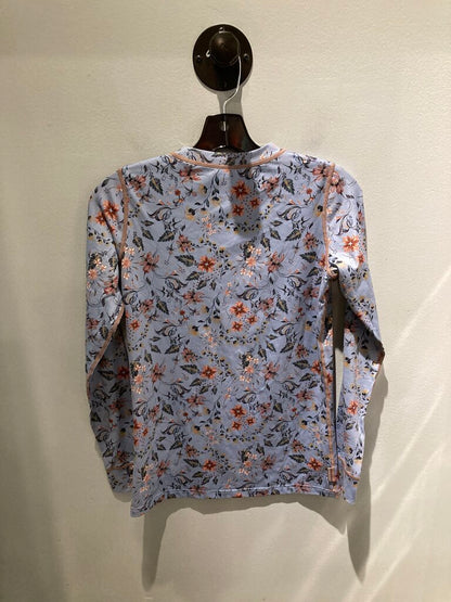 Kari Traa LS Crew, Lite Blue Floral, Women's M