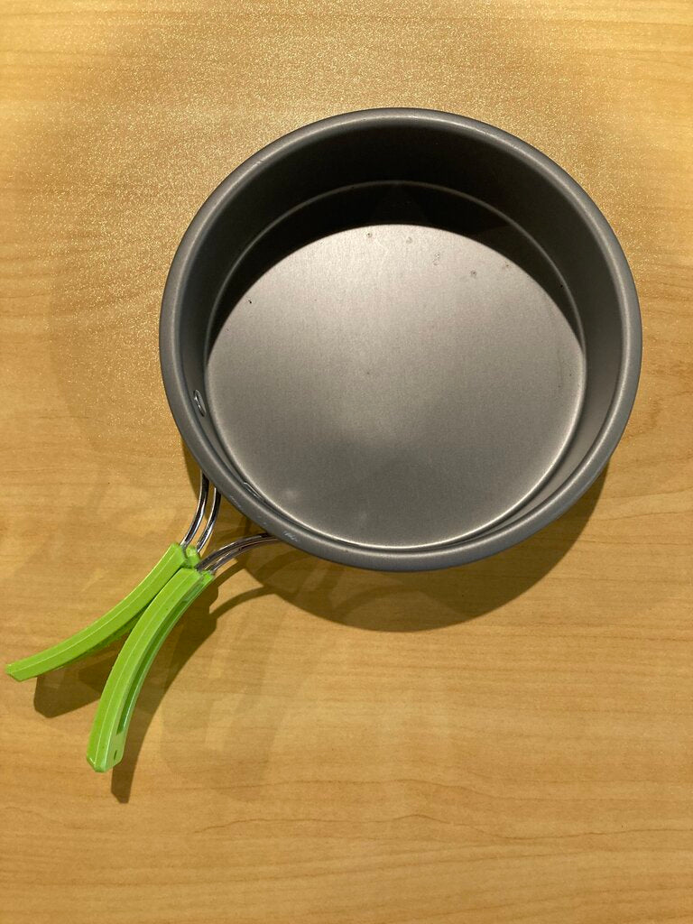 Metal Cookset, Grey/Green, 2pcs w/ Lid
