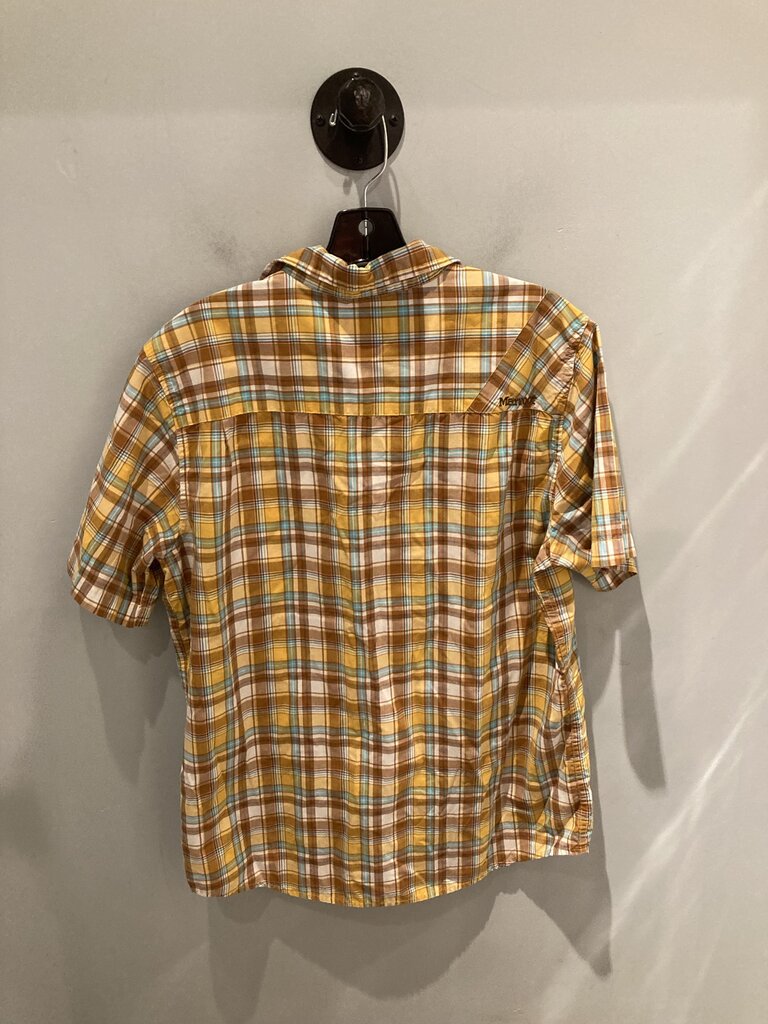 Marmot SS Button Up, Mustard/Blue, Men's M