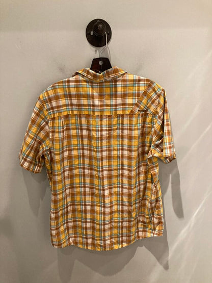 Marmot SS Button Up, Mustard/Blue, Men's M