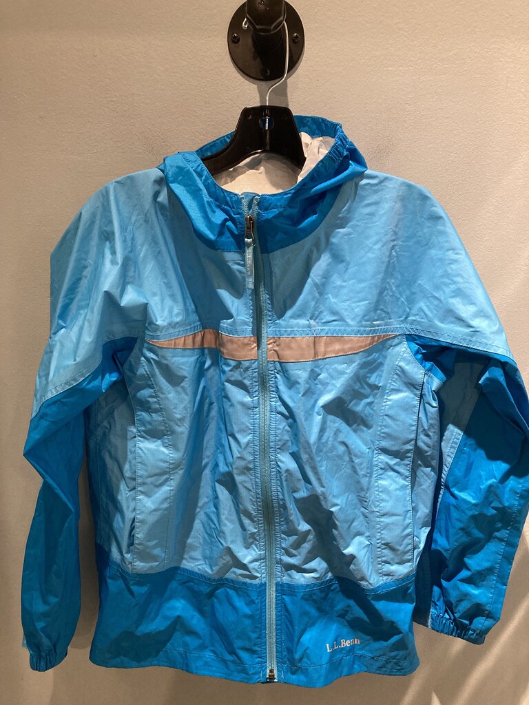 LL Bean Rain Jacket, Light Blue, Kid's L (14-16)