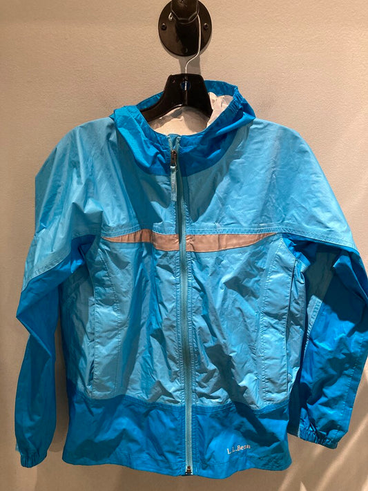 LL Bean Rain Jacket, Light Blue, Kid's L (14-16)