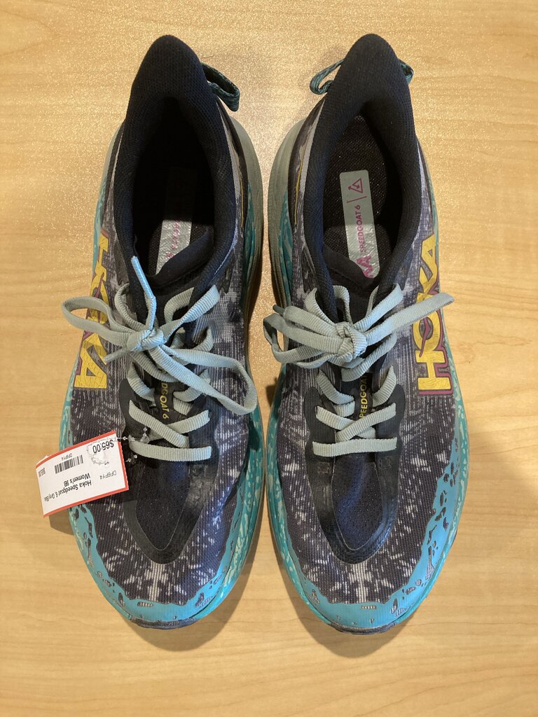 Hoka Speedgoat 6, Grey/Blue, Women's 9B