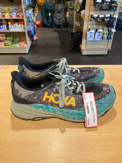 Hoka Speedgoat 6, Grey/Blue, Women's 9B
