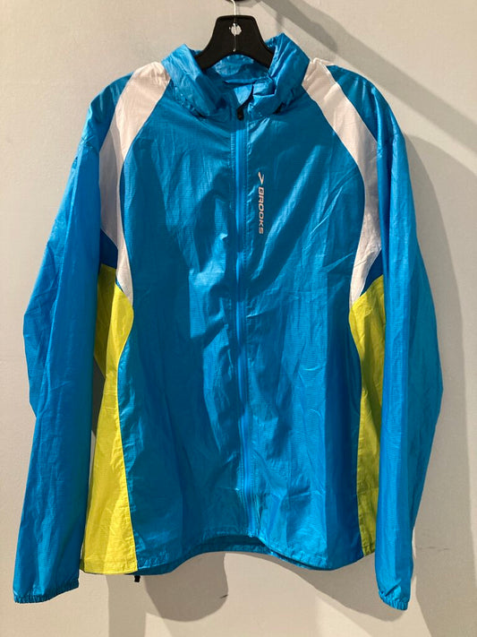 Brooks Running Wind Jacket, Blue, Men's XL