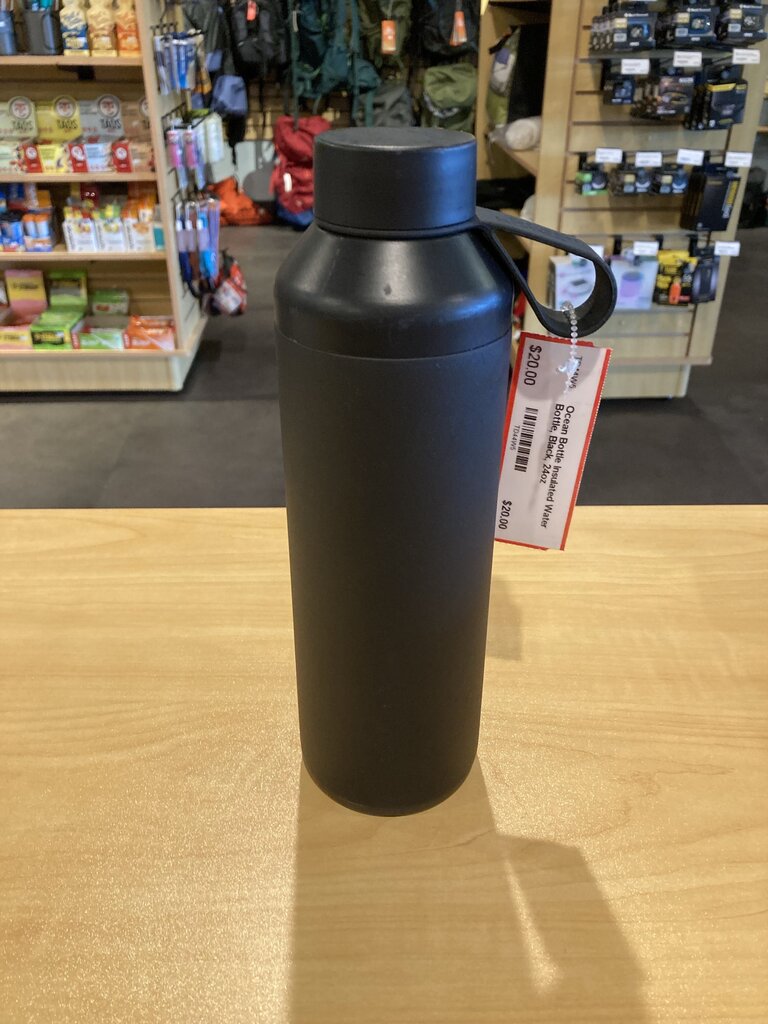 Ocean Bottle Insulated Water Bottle, Black, 24oz