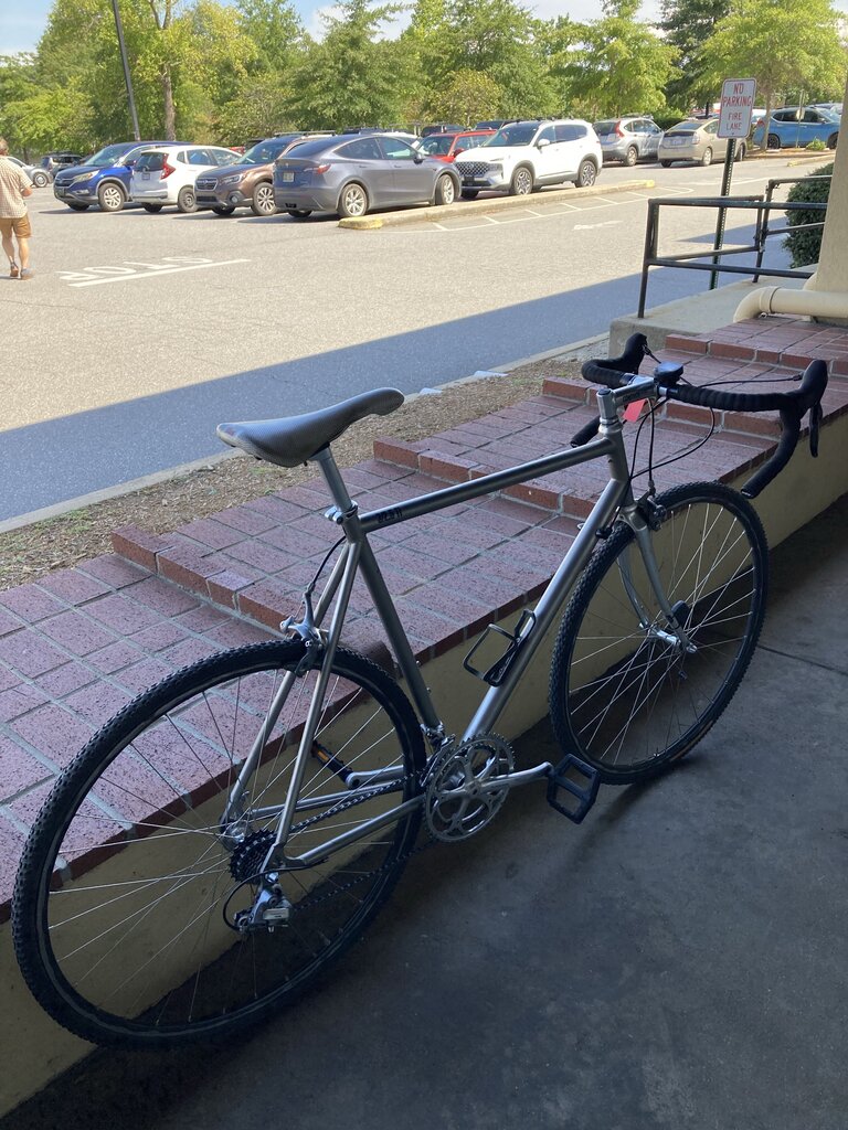 (R. Brake TLC) Titanium (3/2.5Ti) Bike, Silver, 58.25cm Frame, 700c Wheel