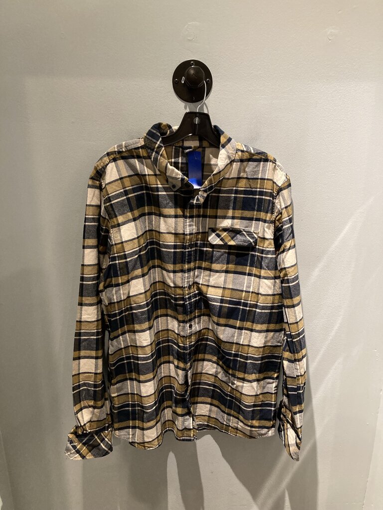 Helly Hansen LS Button Up, Navy/Brown/White, Men's XXL