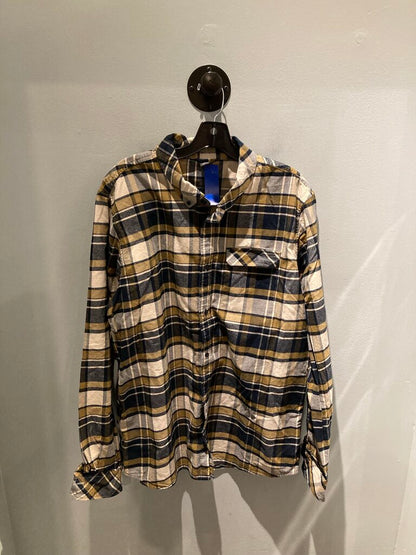 Helly Hansen LS Button Up, Navy/Brown/White, Men's XXL