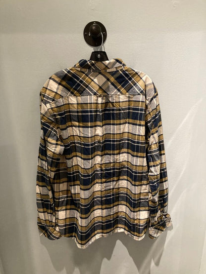 Helly Hansen LS Button Up, Navy/Brown/White, Men's XXL