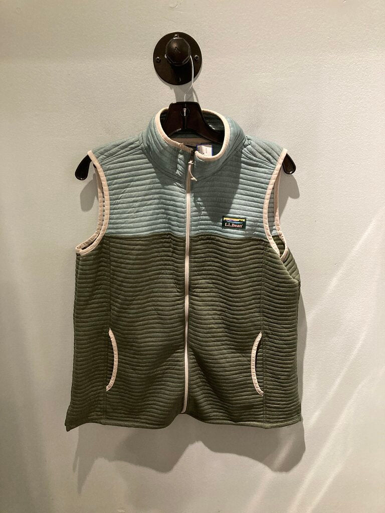 LL Bean Full Zip Vest, Green/Teal, Women's L