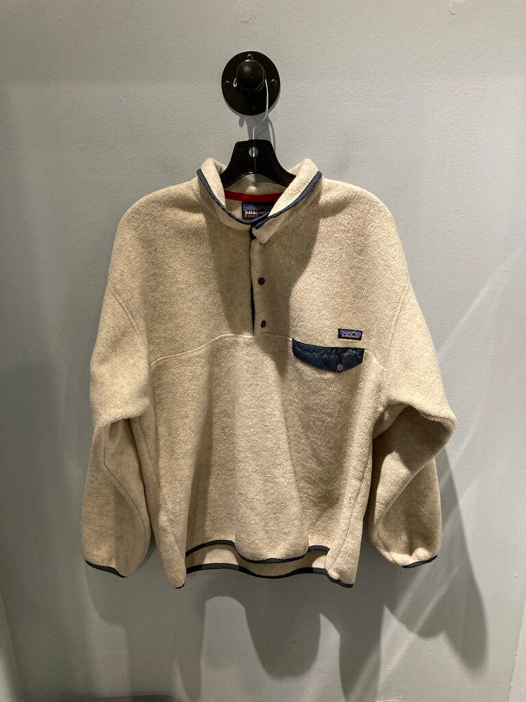 Patagonia Snap Fleece, Creme/Navy, Men's L