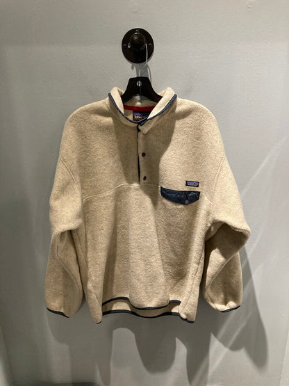 Patagonia Snap Fleece, Creme/Navy, Men's L