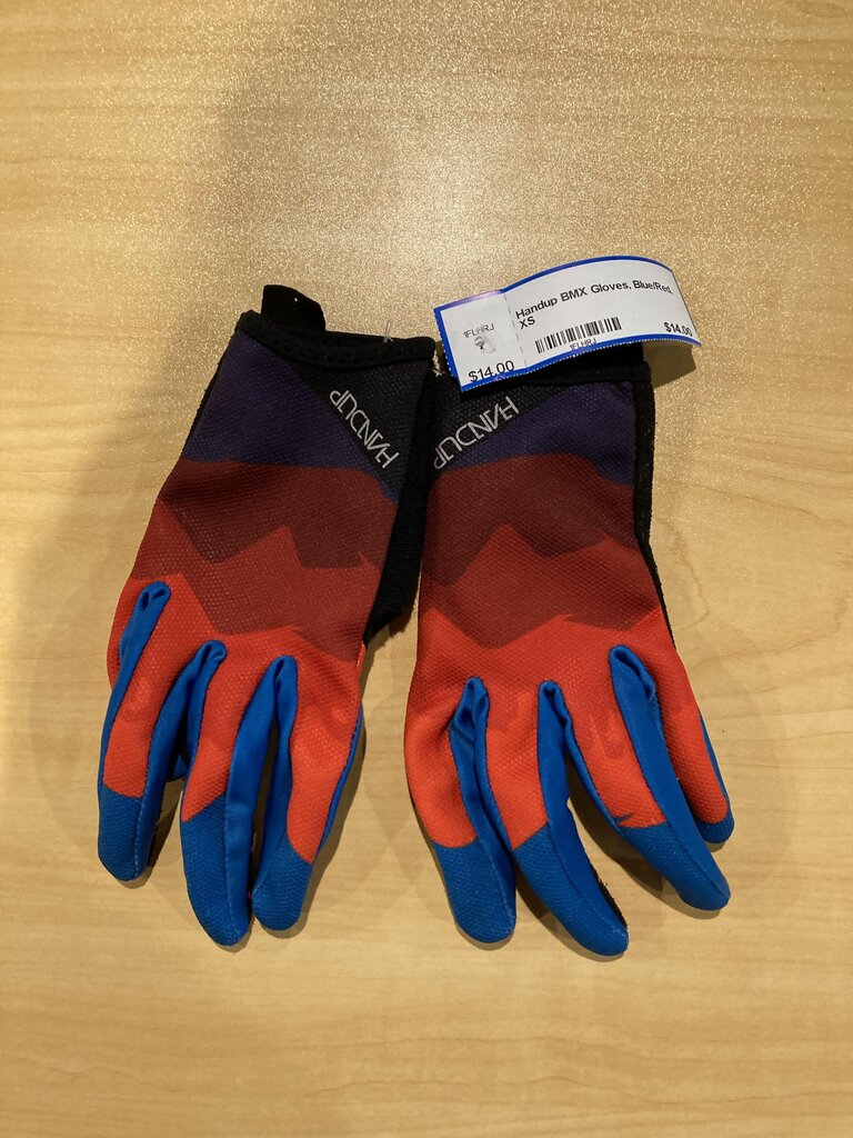 Handup BMX Gloves, Blue/Red, XS
