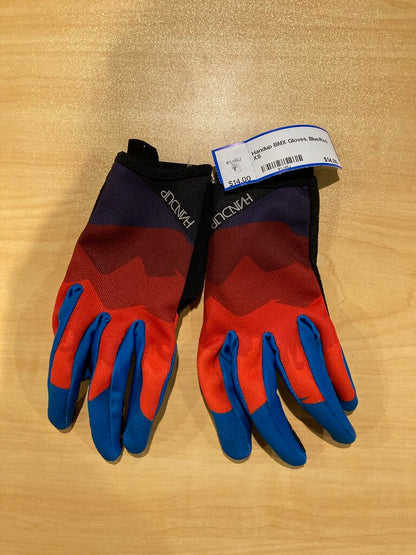 Handup BMX Gloves, Blue/Red, XS