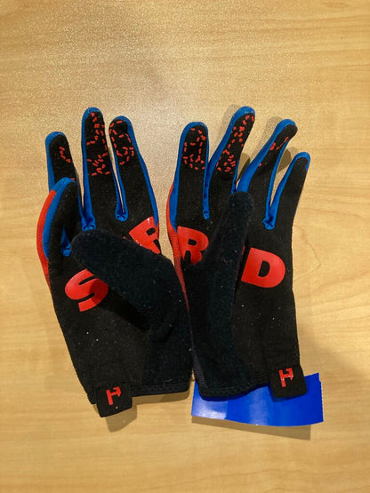Handup BMX Gloves, Blue/Red, XS