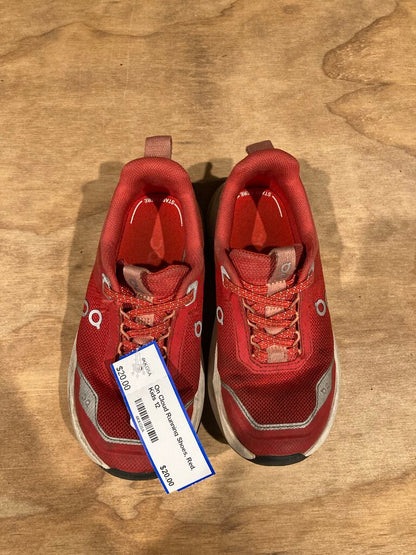 On Cloud Running Shoes, Red, Kids 12