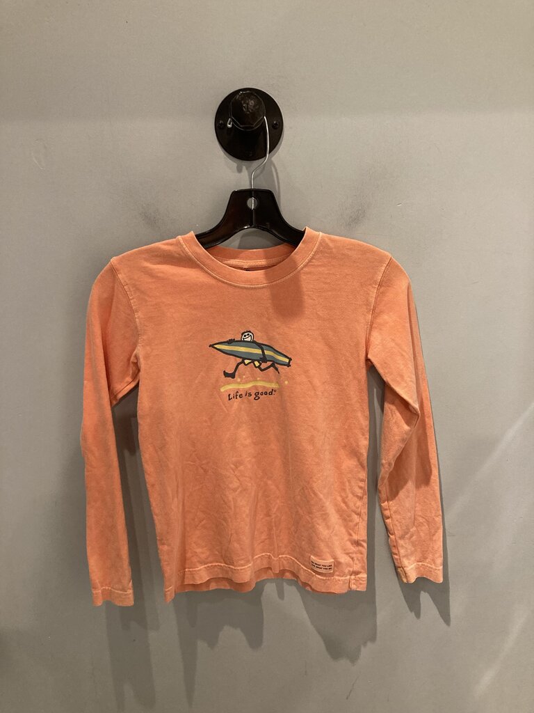 Life iS Good LS Crew, Orange, Kid's S