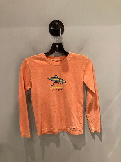 Life iS Good LS Crew, Orange, Kid's S