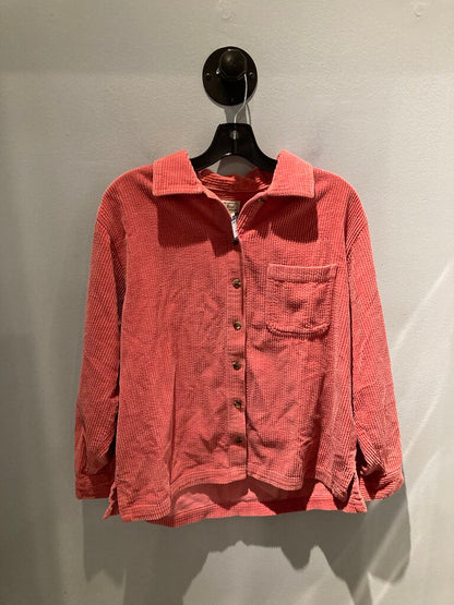 LL Bean Corduroy Button Up, Pink, Women's M Pet