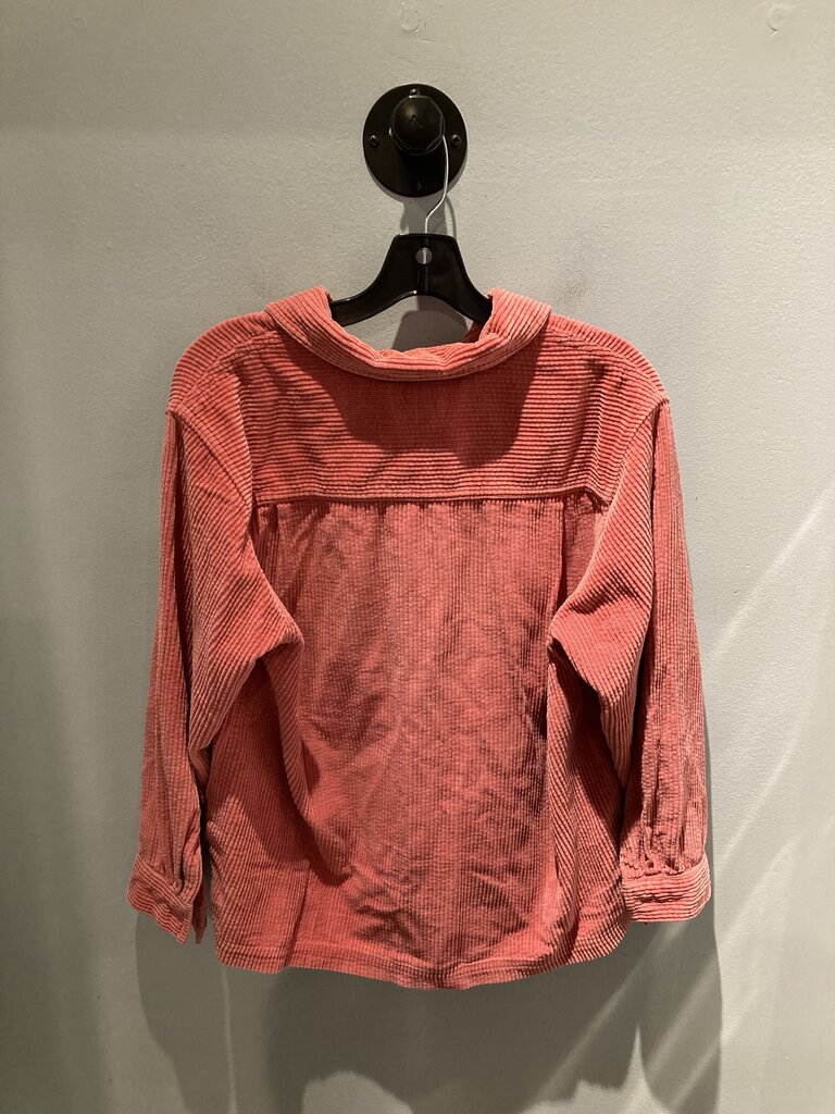 LL Bean Corduroy Button Up, Pink, Women's M Pet