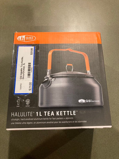 GSI Halulite Tea Kettle, Grey/Orange, 1L