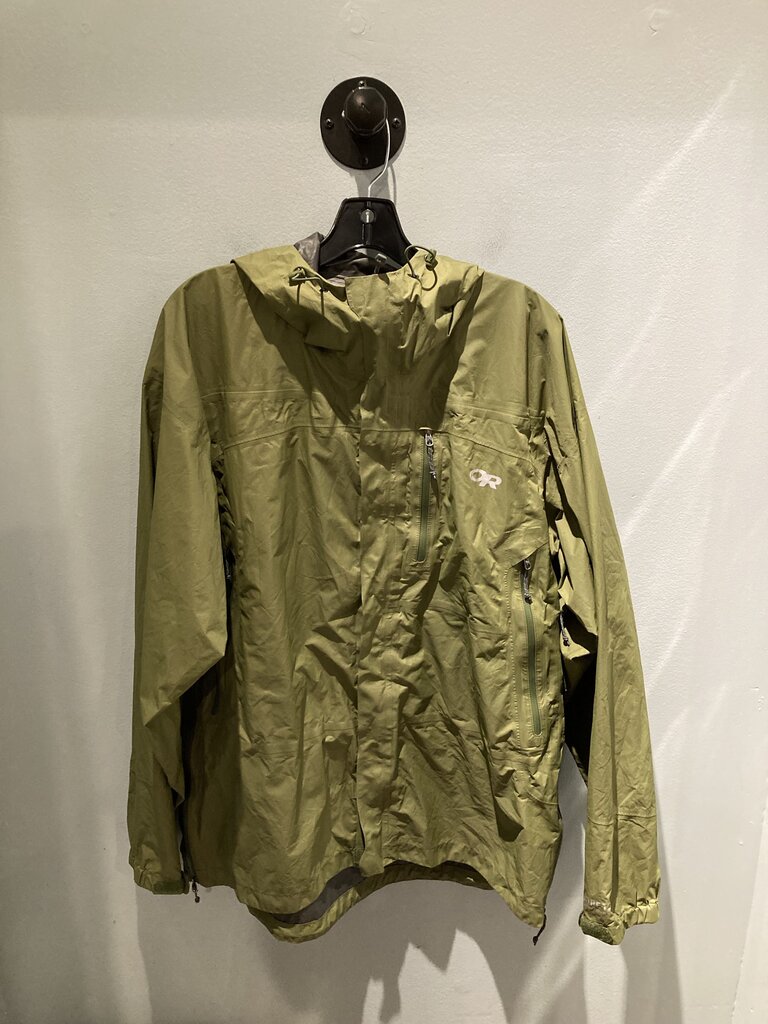 Outdoor Research GTX Rain Jacket, Green, Men's XL