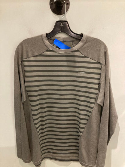 Patagonia LS Crew, Grey/Stripe, Men's M