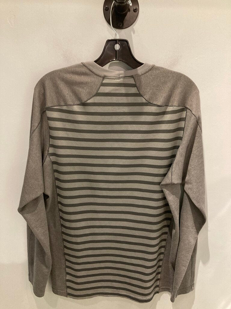 Patagonia LS Crew, Grey/Stripe, Men's M