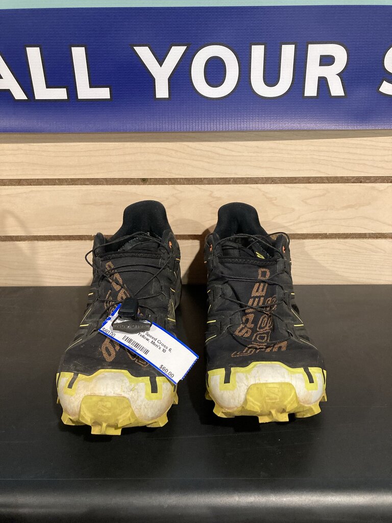 Salomon Speed Cross 6, Black/Yellow, Men's 10