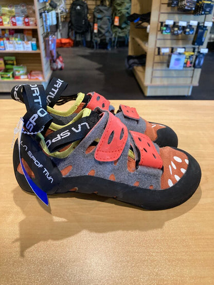 La Sportiva Tarantula Climbing Shoes, Pink/Yellow, 33.5