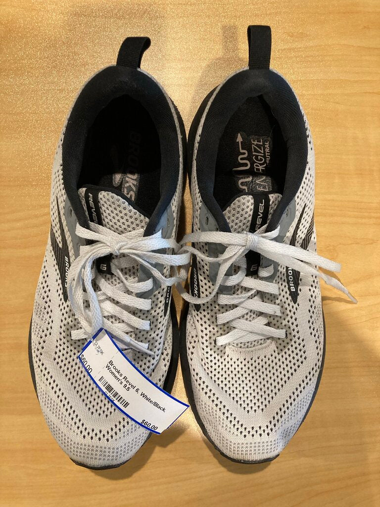 Brooks Revel 6, White/Black, Women's 9.5