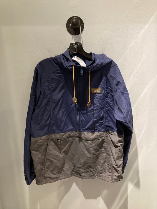 LL Bean 1/4 Zip Hoody Jacket, Blue/Grey, Men's M